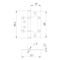 Петли без врезки Хром
